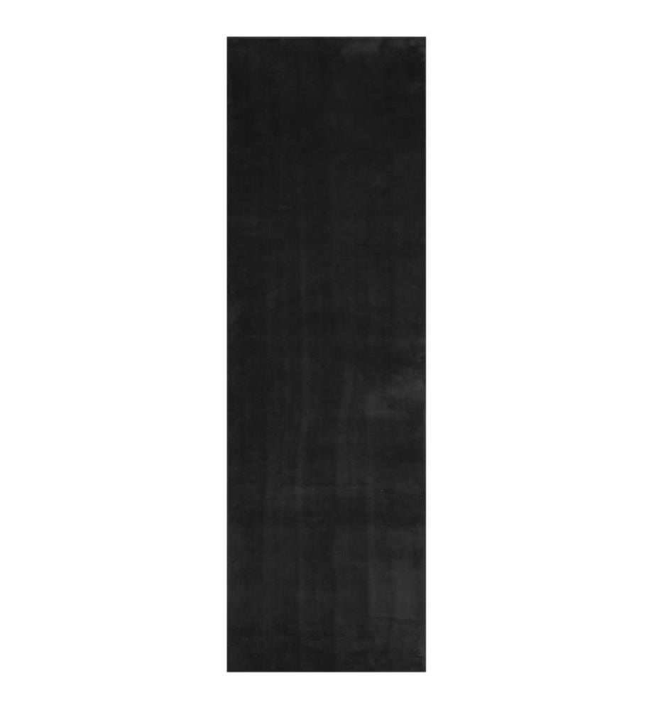 Tapis HUARTE à poils courts doux et lavable noir 80x250 cm