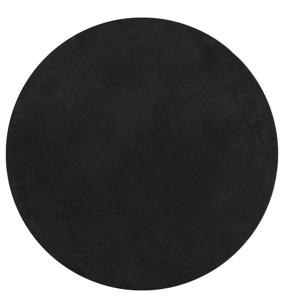 Tapis à poils courts doux et lavable noir Ø 200 cm