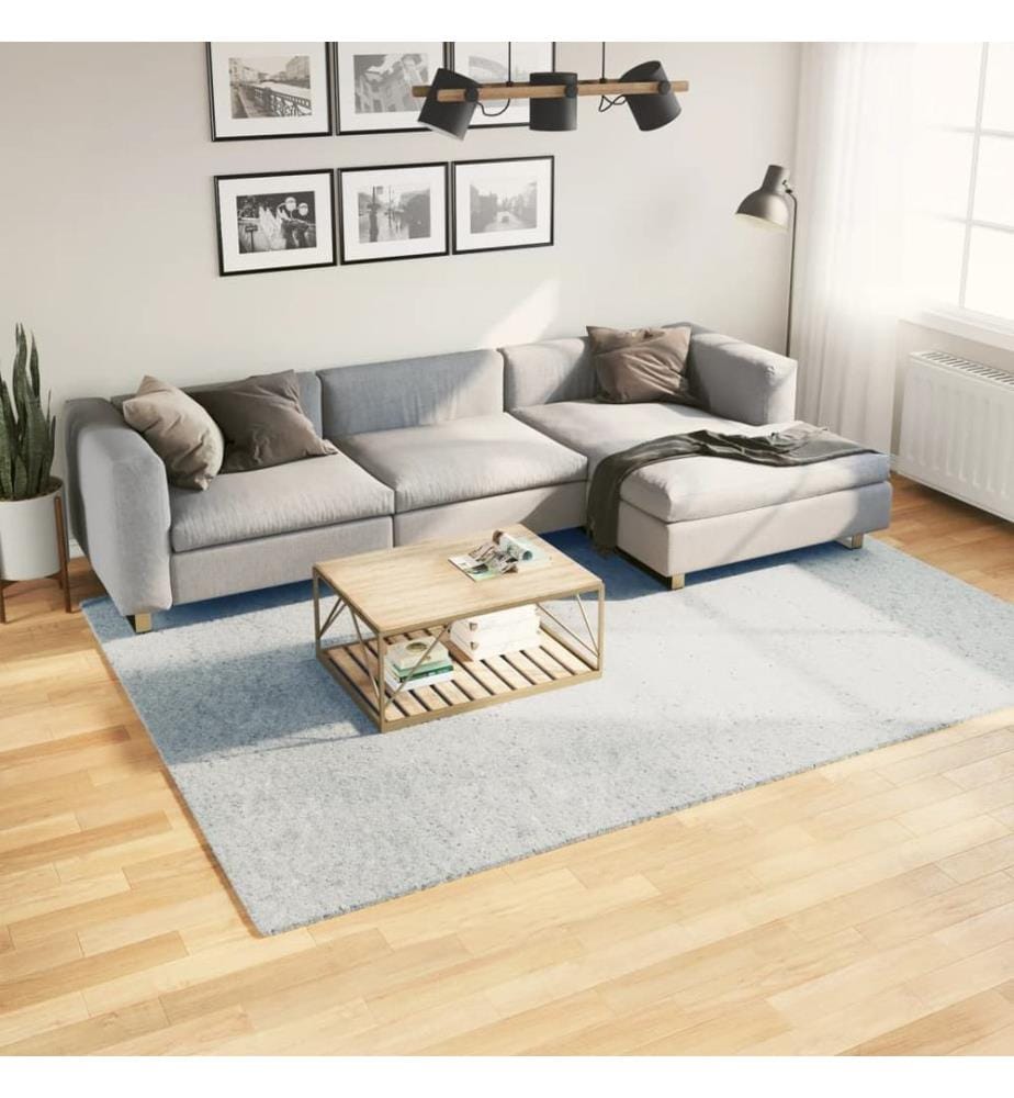 Tapis HUARTE à poils courts doux et lavable bleu 200x280 cm