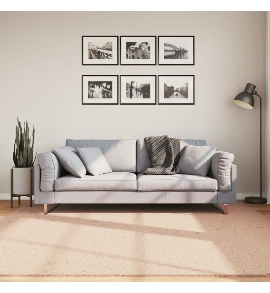Tapis HUARTE à poils courts doux lavable rouge clair 200x200 cm