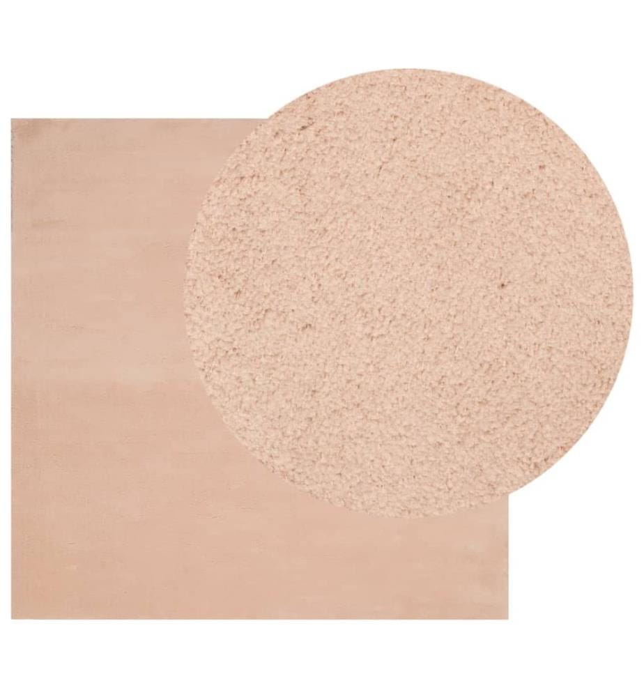 Tapis HUARTE à poils courts doux lavable rouge clair 200x200 cm