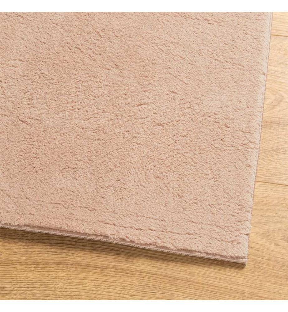 Tapis HUARTE à poils courts doux lavable rouge clair 200x200 cm