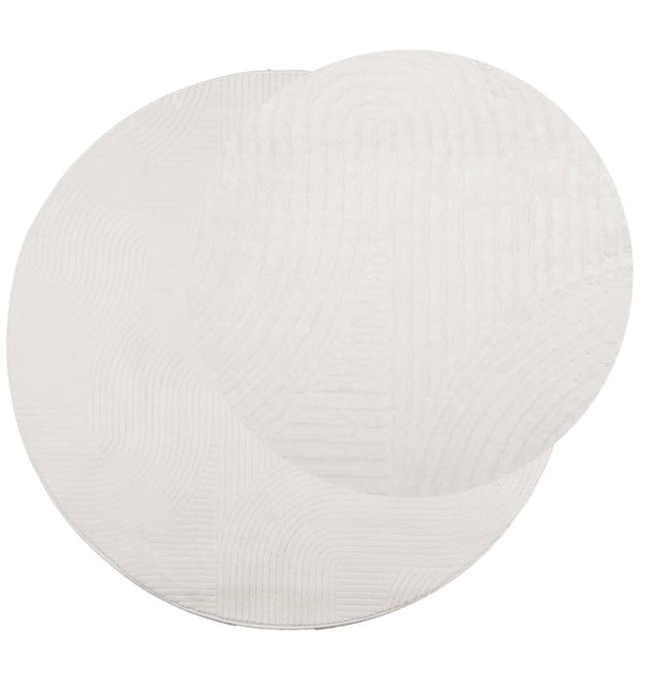 Tapis IZA poils courts style scandinave crème Ø 80 cm