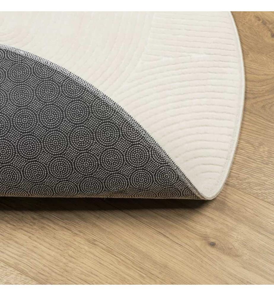Tapis IZA poils courts style scandinave crème Ø 80 cm