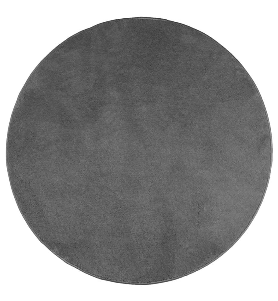 Tapis OVIEDO à poils courts anthracite Ø 160 cm