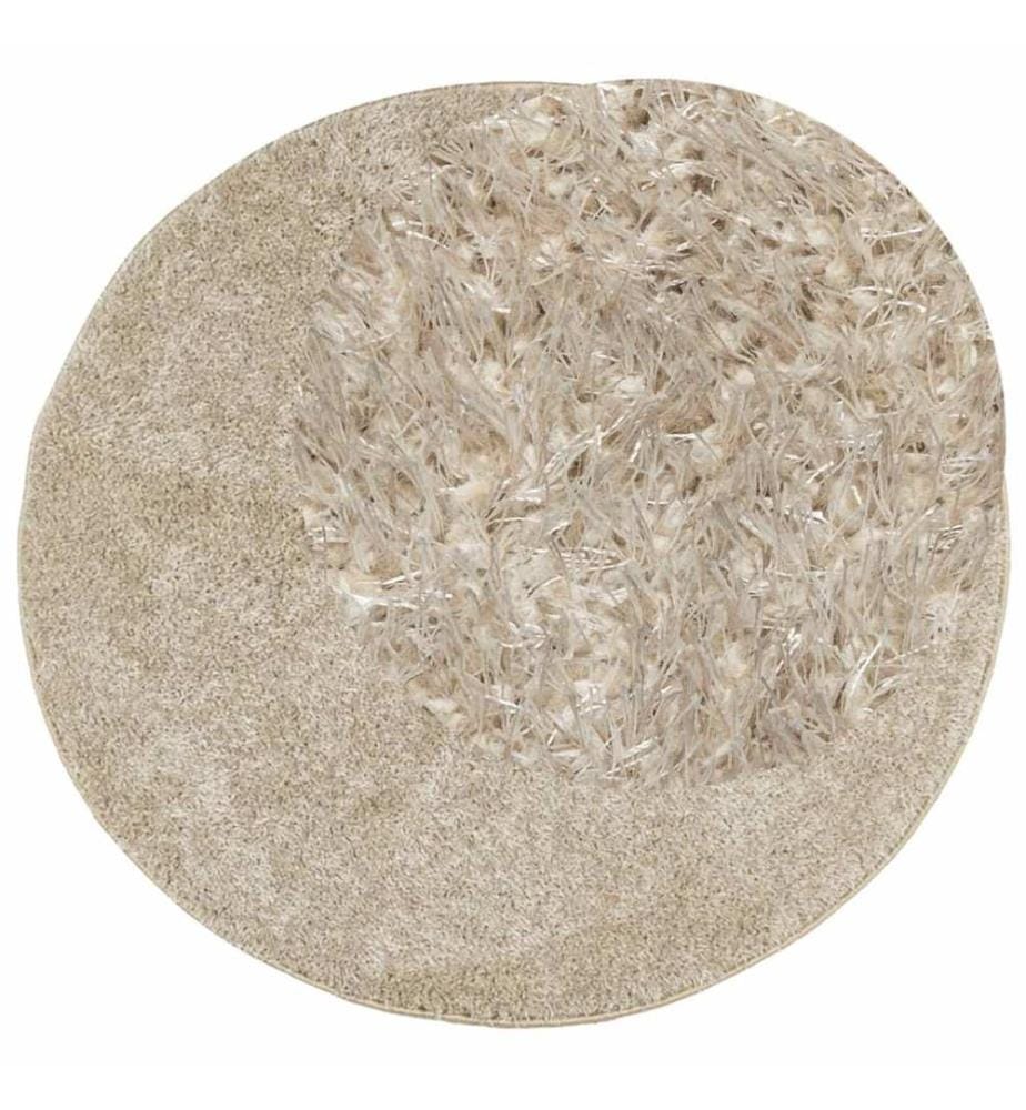 Teppich ISTAN Hochflor Glänzend Beige Ø 160 cm