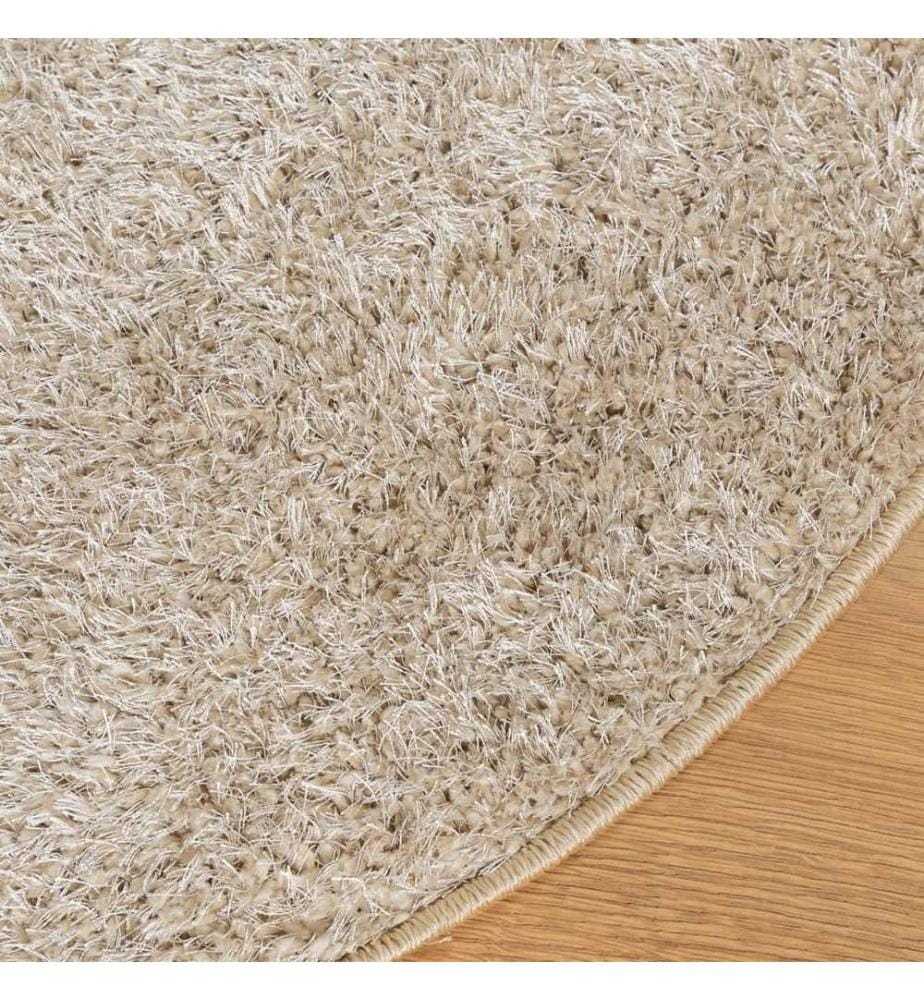 Teppich ISTAN Hochflor Glänzend Beige Ø 160 cm