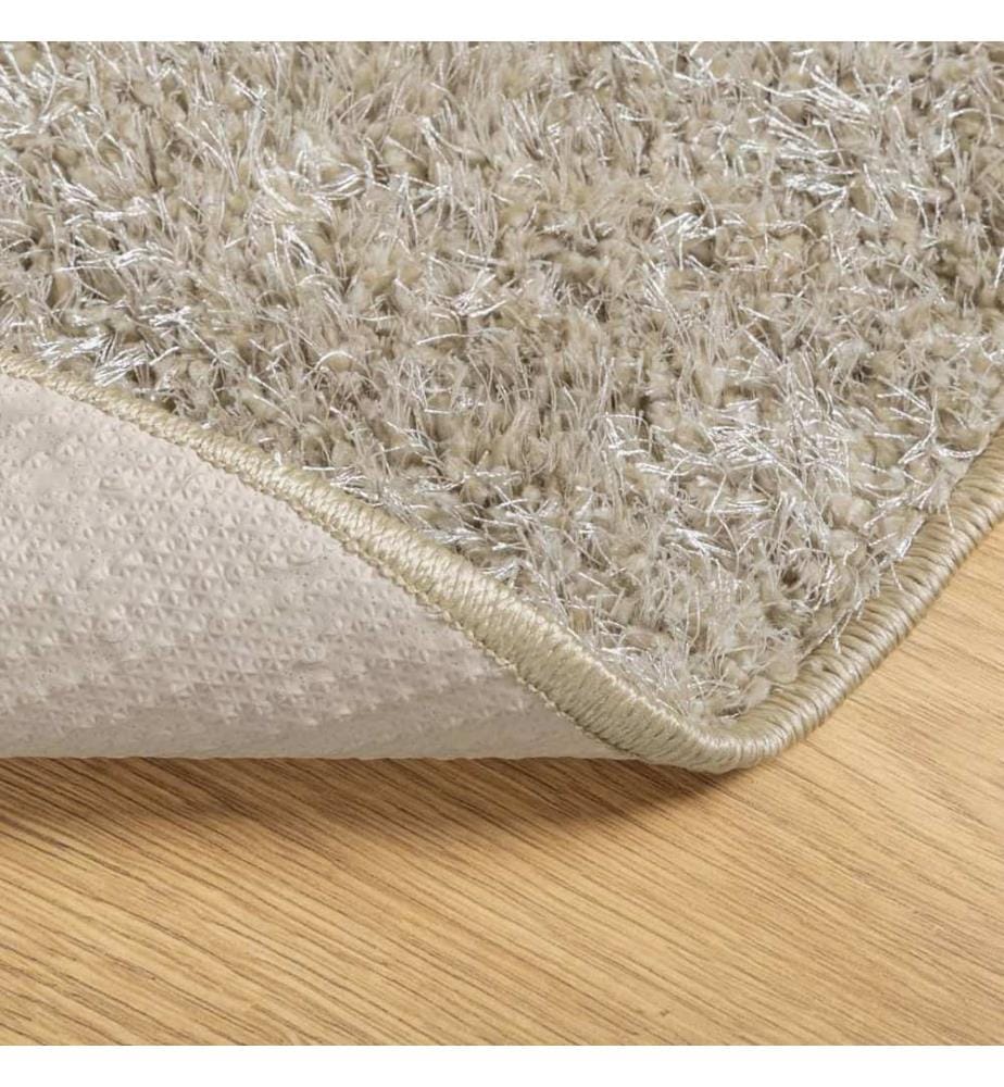 Teppich ISTAN Hochflor Glänzend Beige Ø 160 cm