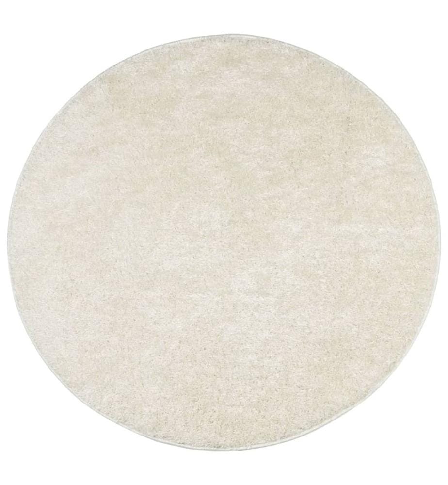 Teppich ISTAN Hochflor Glänzend Creme Ø 160 cm