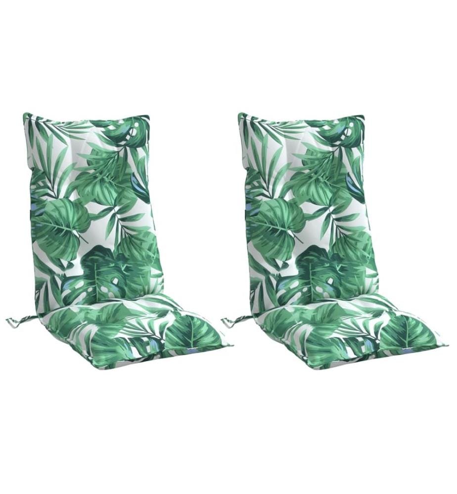Coussins de chaise à dossier haut lot de 2 modèle de feuille