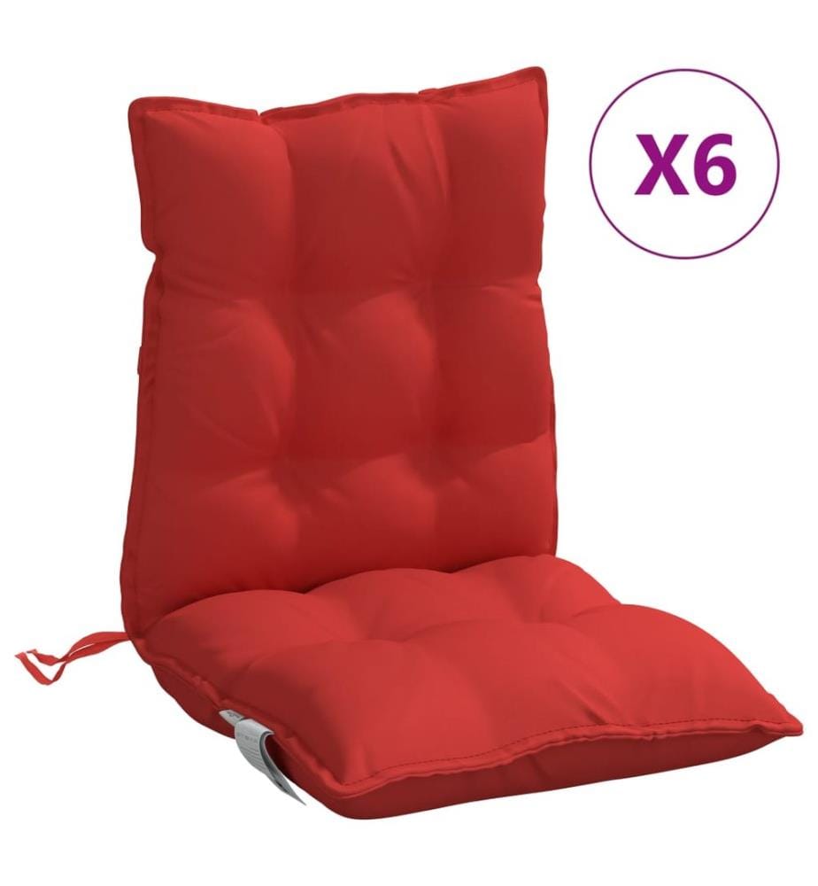 Niedriglehner-Auflagen 6 Stk. Rot Oxford-Gewebe