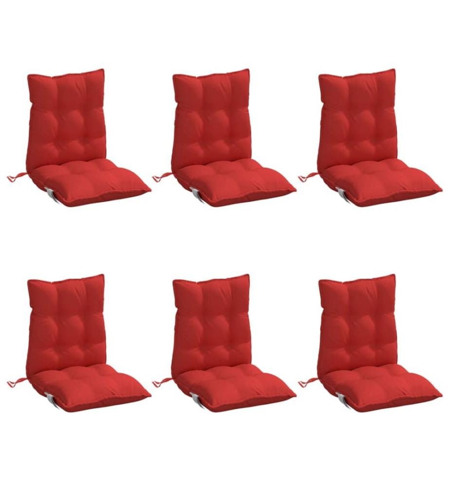 Niedriglehner-Auflagen 6 Stk. Rot Oxford-Gewebe