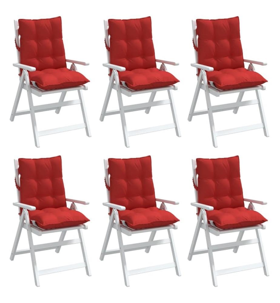 Niedriglehner-Auflagen 6 Stk. Rot Oxford-Gewebe
