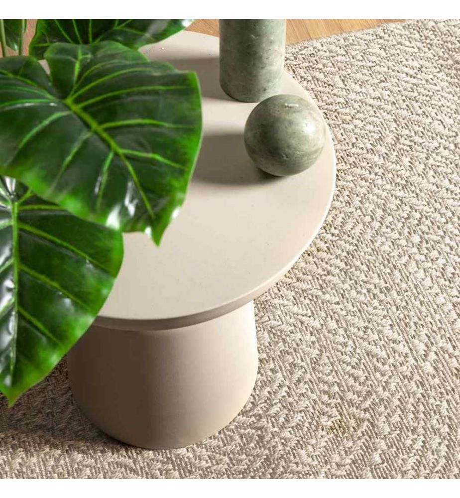 Tapis ZIZUR crème 200x200 cm aspect de jute intérieur extérieur