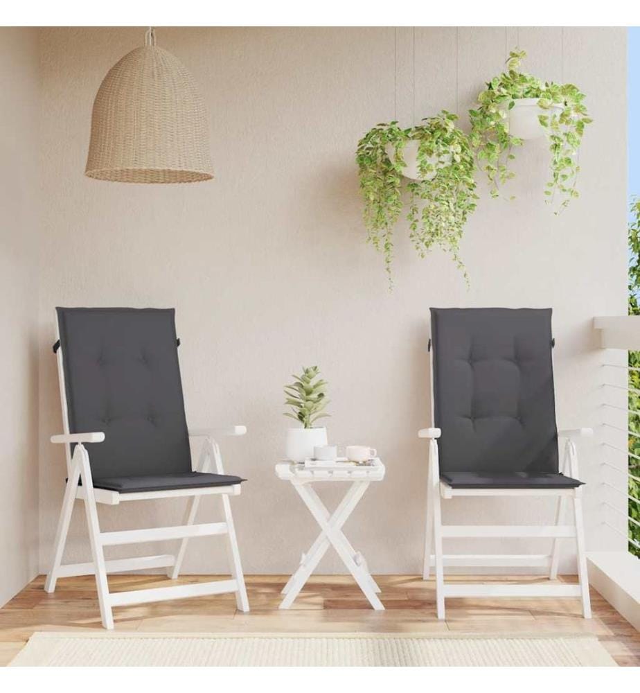 Gartenstuhlauflagen für Hochlehner 2 Stk. Anthrazit 120x50x2 cm