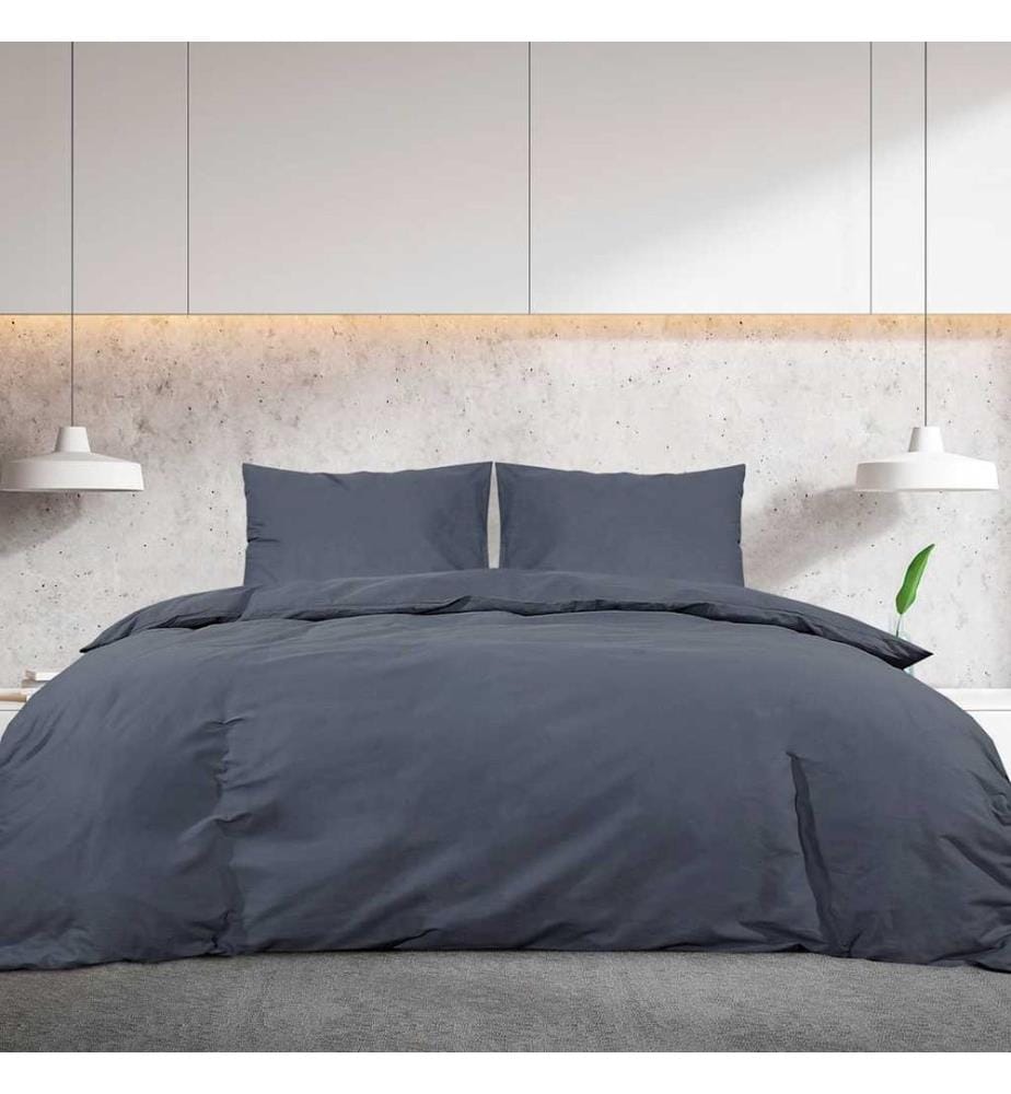 Ensemble de housse de couette Anthracite 200x200 cm Microfibre