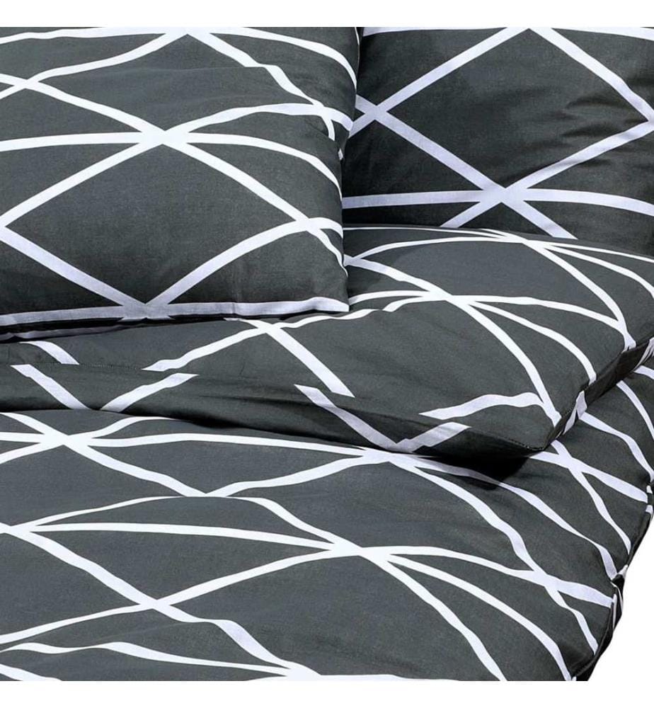 Ensemble de housse de couette Gris 135x200 cm Coton