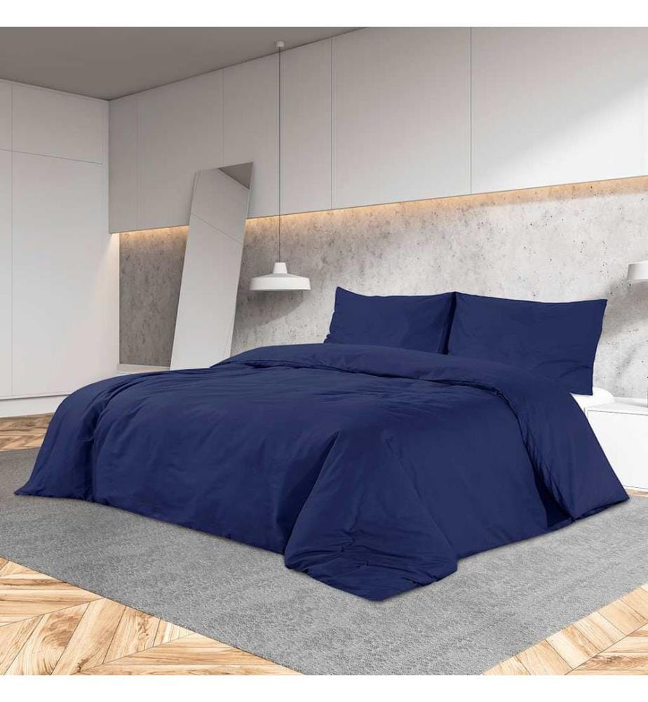 Ensemble de housse de couette Bleu marine 240x220 cm Coton