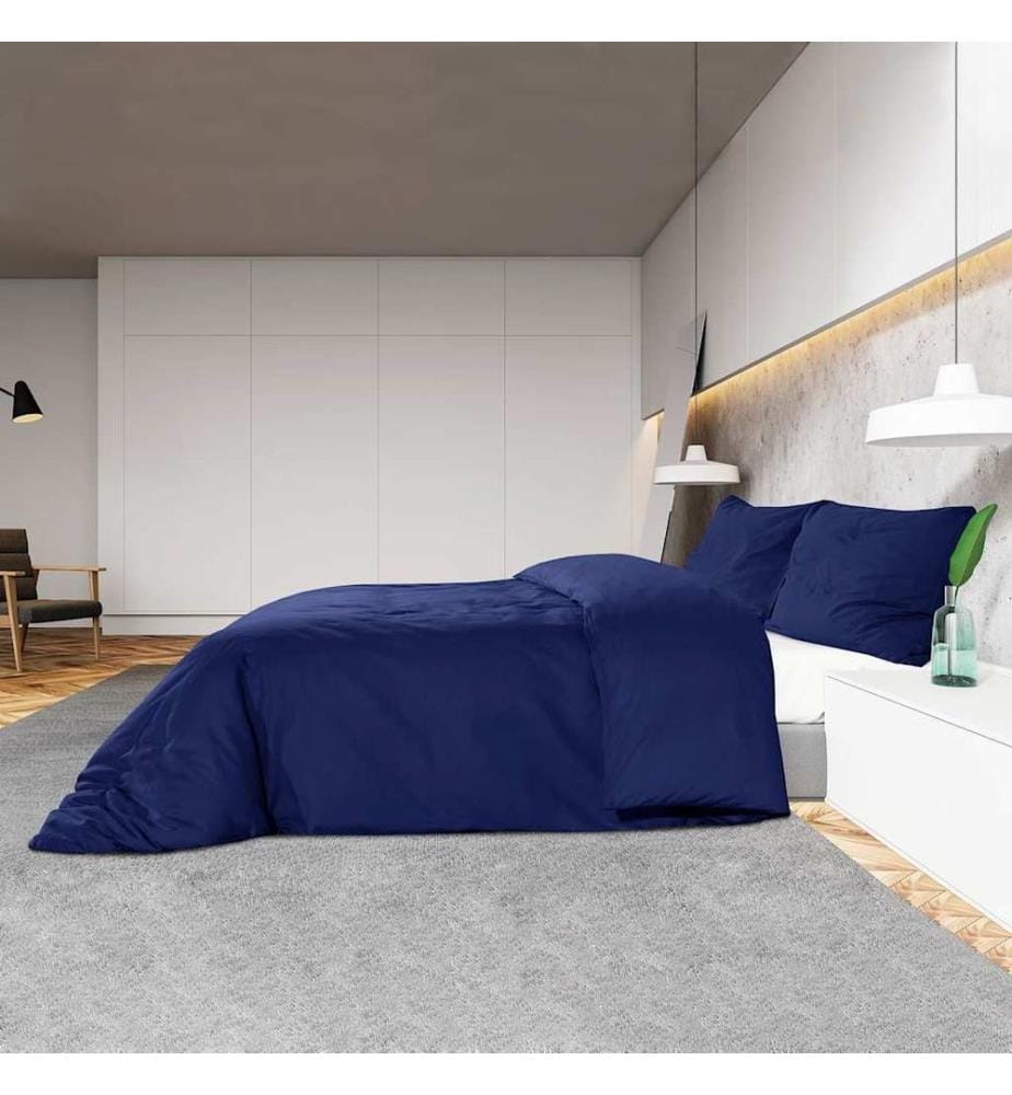 Ensemble de housse de couette Bleu marine 240x220 cm Coton