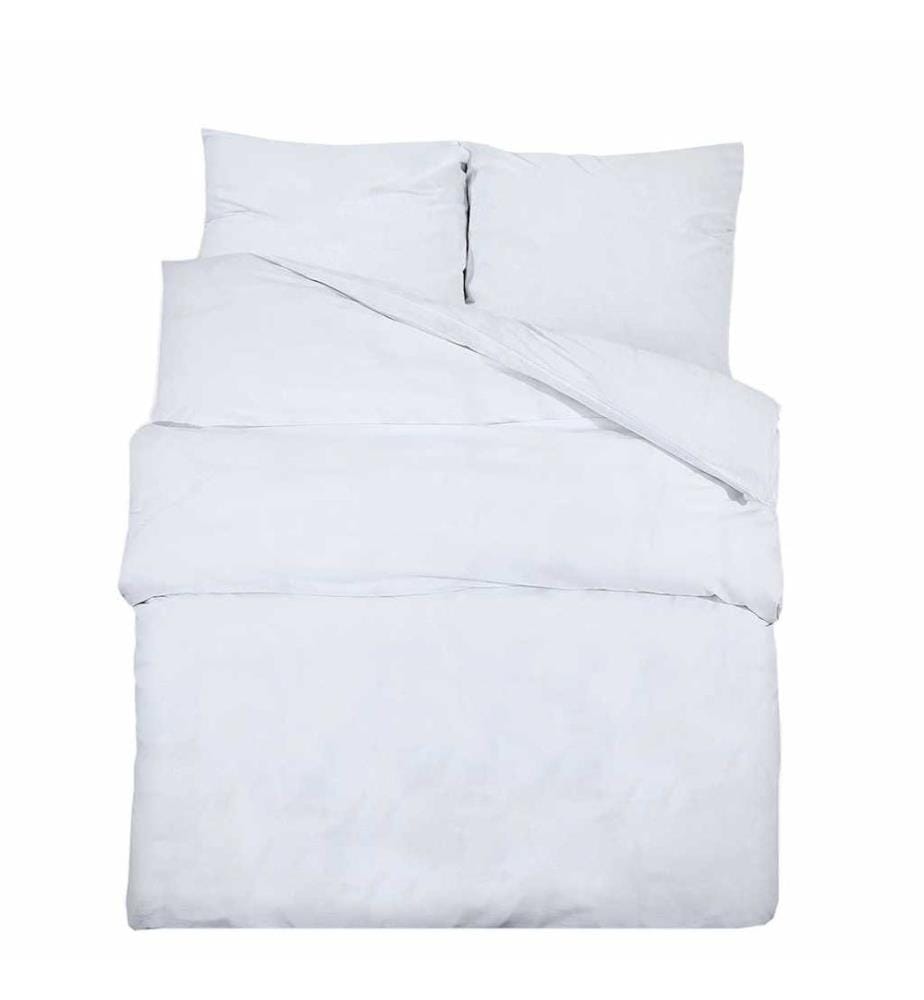 Ensemble de housse de couette Blanc 155x220 cm Coton
