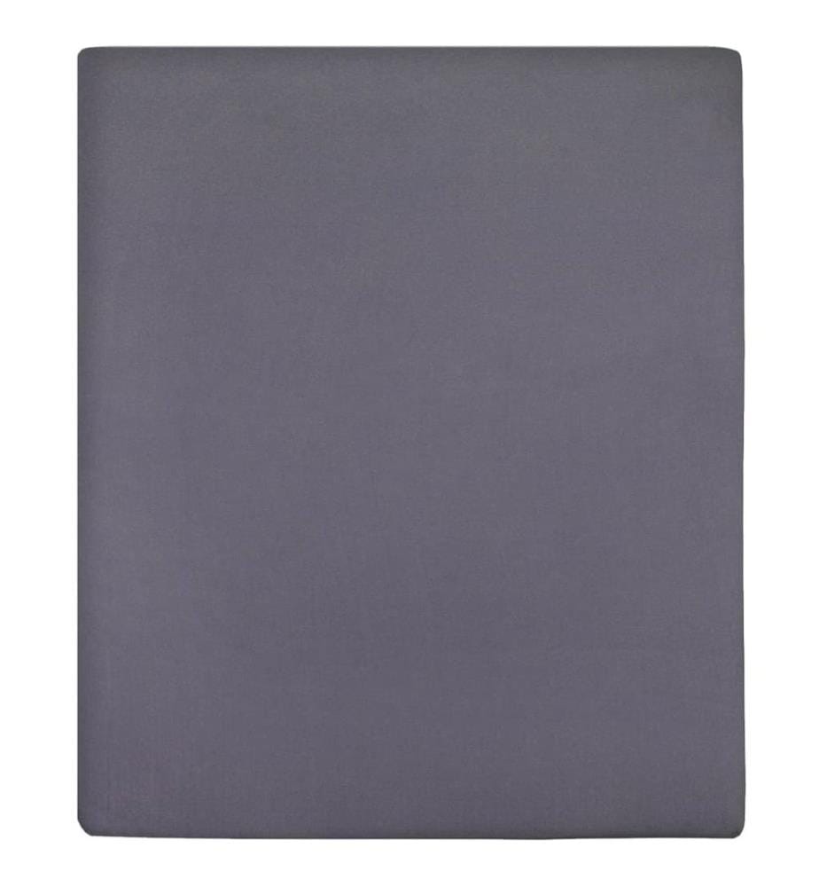 Draps-housses Jersey 2 pcs Anthracite 140x200 cm Coton