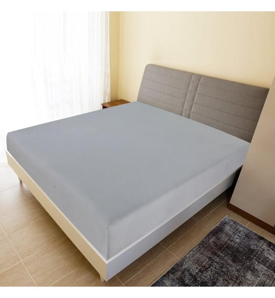 Drap-housse Jersey Gris 90x200 cm Coton