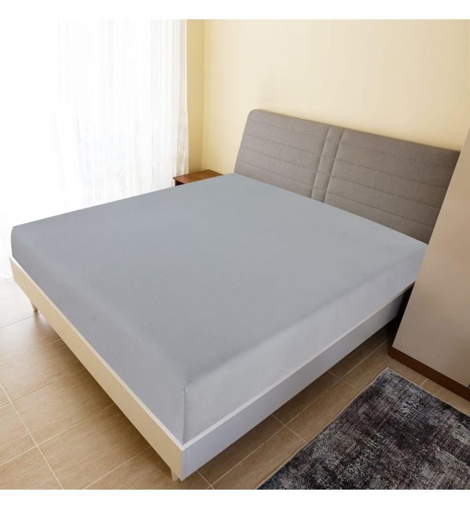 Drap-housse Jersey Gris 160x200 cm Coton