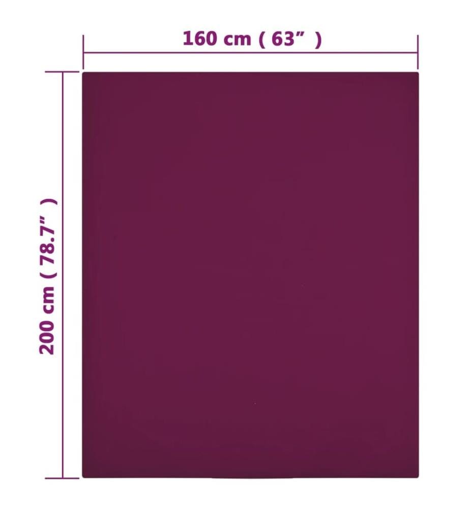 Drap-housse Jersey Bordeaux 160x200 cm Coton