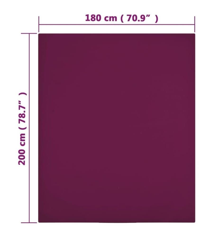 Drap-housse Jersey Bordeaux 180x200 cm Coton