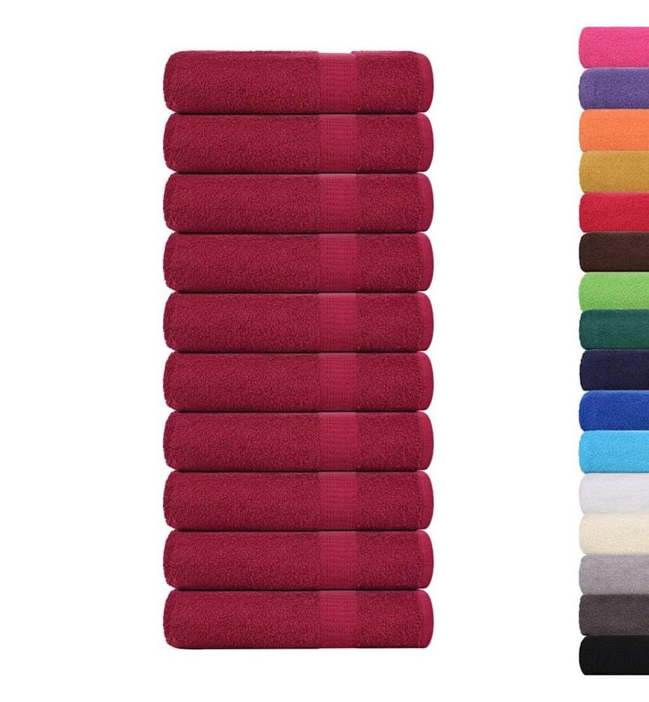 Serviettes de douche FROGN 10 pcs bordeaux 70x140cm 360 g/m²