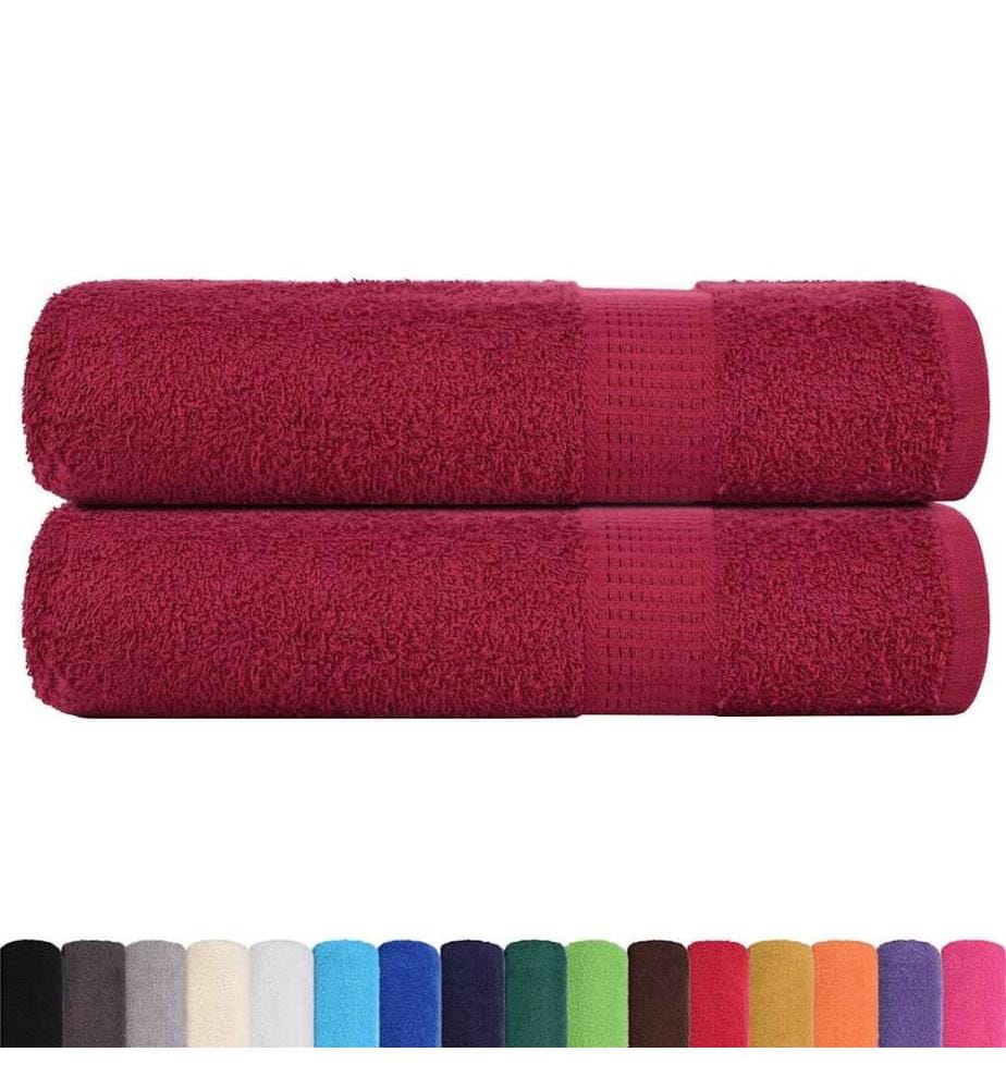 Serviettes de bain FROGN 2 pcs bordeaux 100x150cm 360 g/m²