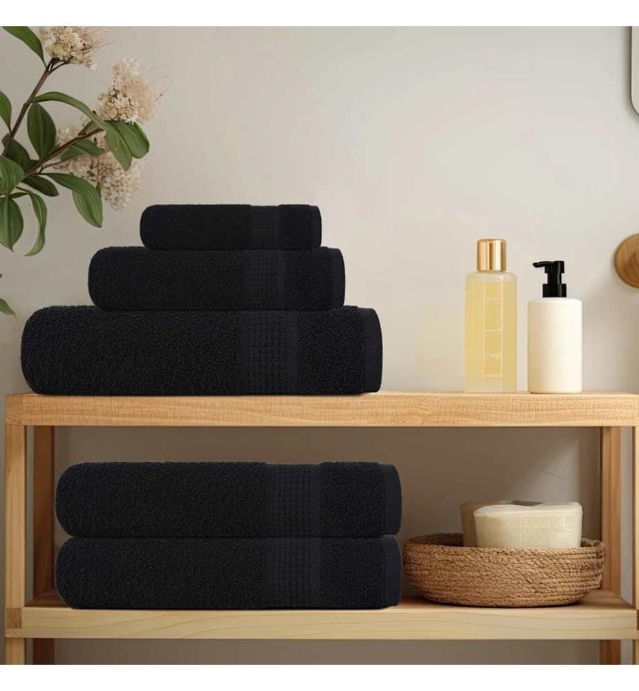 Serviettes de sauna FROGN 2 pcs noir 80x200 cm 360 g/m²