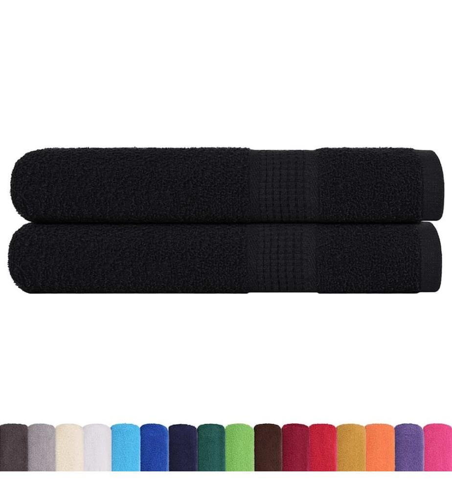 Serviettes FROGN 2 pcs noir 100x200 cm 360 g/m²