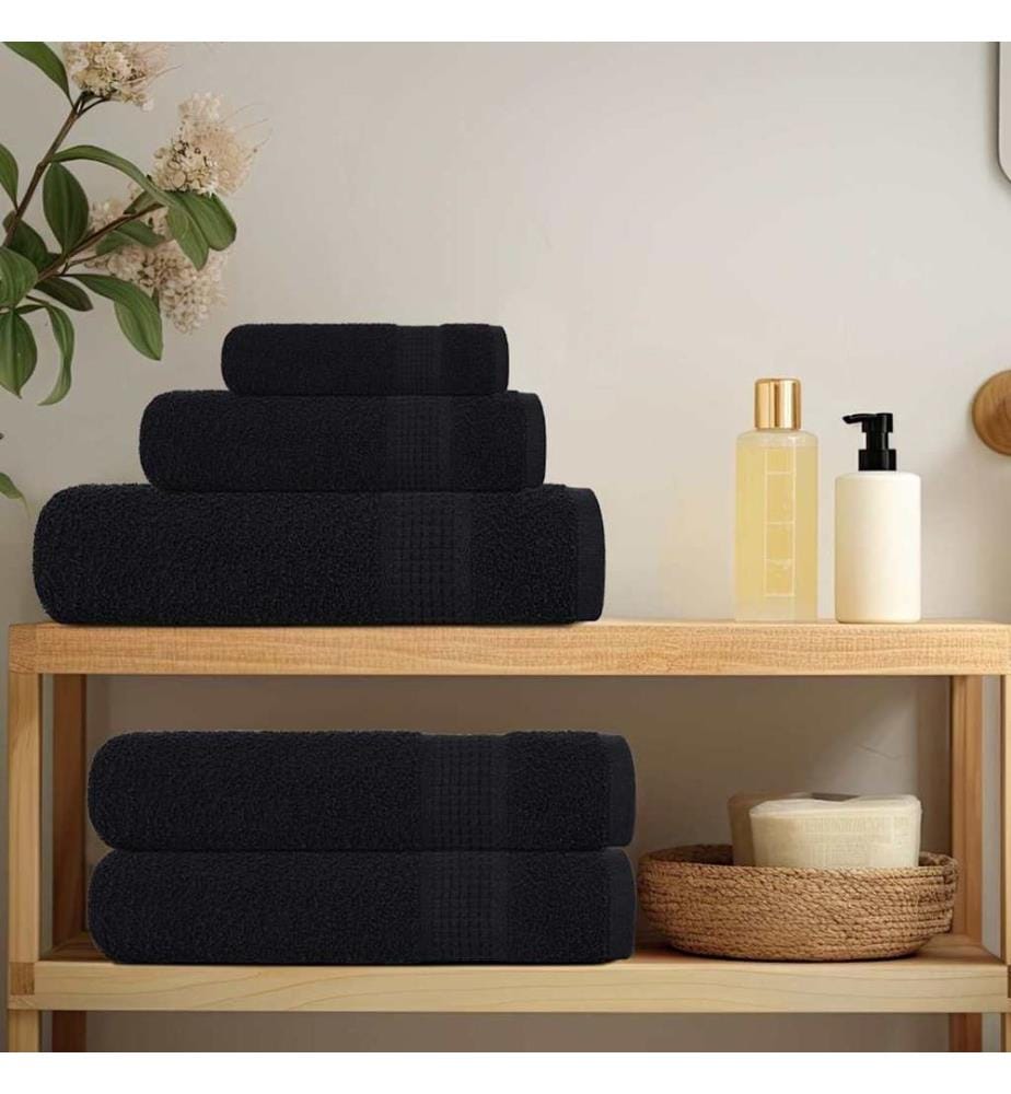 Ensemble de serviettes FROGN 8 pcs noir 360 g/m²