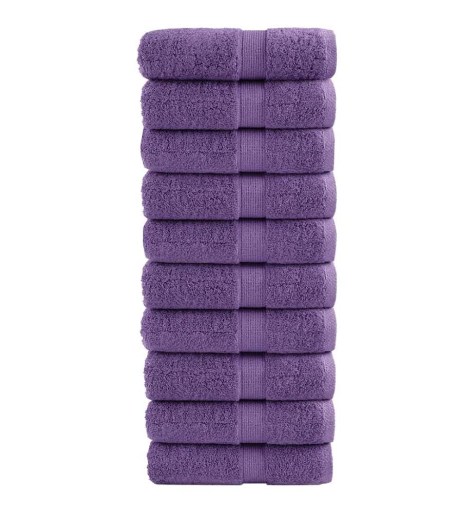 Serviettes de toilette Premium SOLUND 10 pièces Violet 30 x 30 cm 600 g/m²