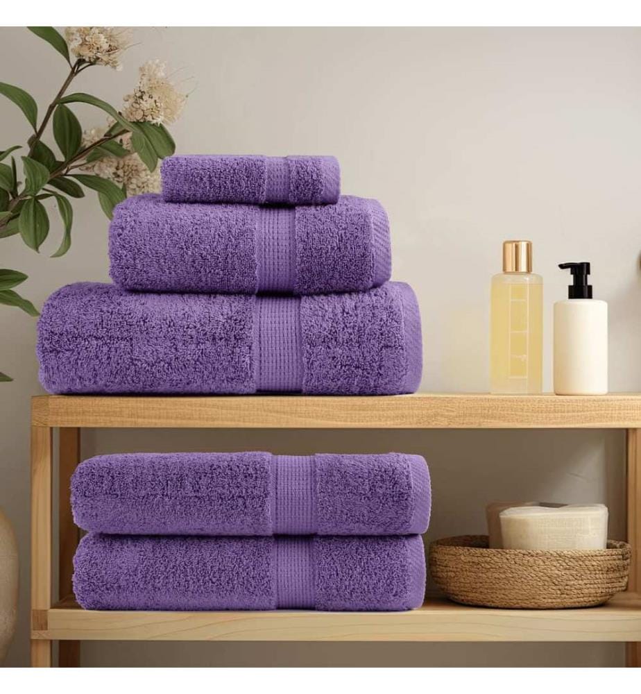 Serviettes de toilette Premium SOLUND 10 pièces Violet 30 x 30 cm 600 g/m²