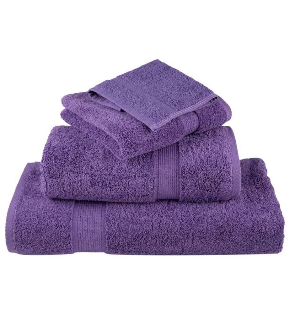 Serviettes de toilette Premium SOLUND 10 pièces Violet 30 x 30 cm 600 g/m²