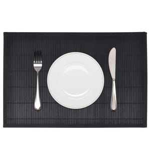 6 Bambus-Platzdeckchen 30 x 45 cm Schwarz