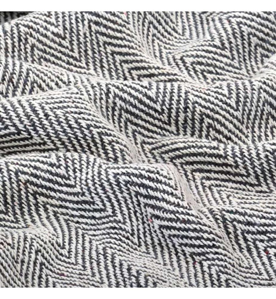 Couverture coton à chevrons 160x210 cm Bleu marine