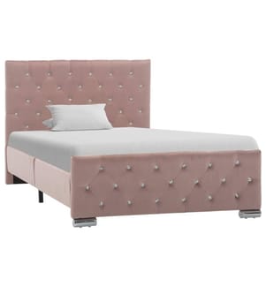 Bettgestell Rosa Samt 100x200 cm