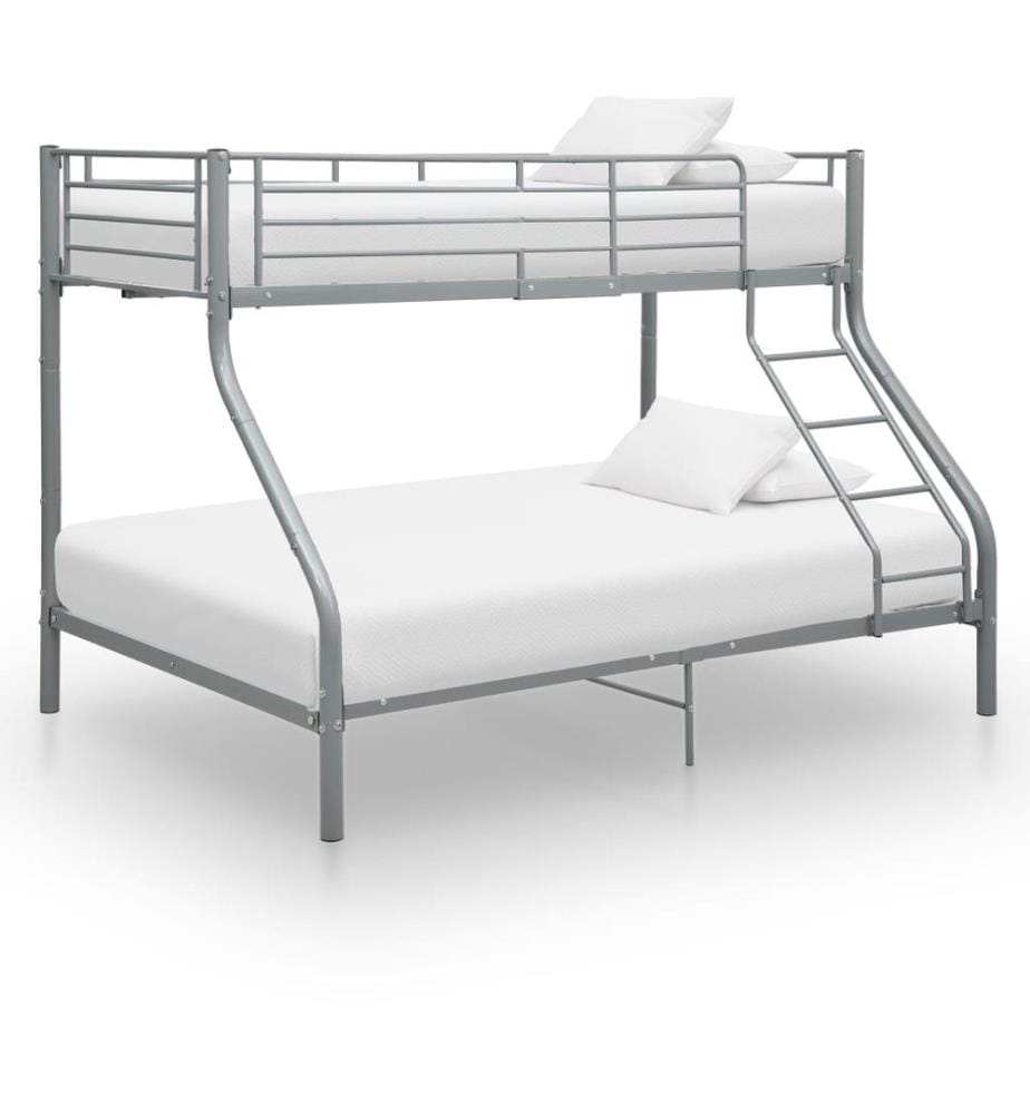 Cadre de lit superposé sans matelas gris 140x200 cm/90x200 cm