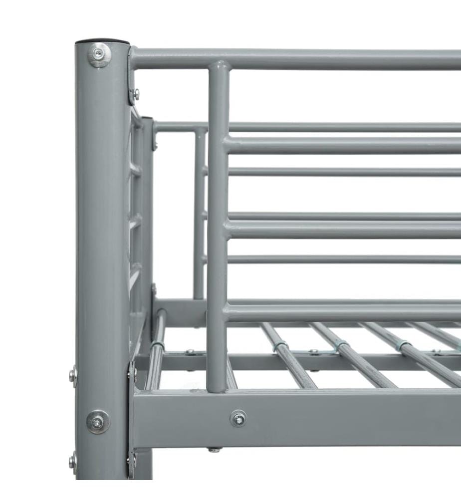 Cadre de lit superposé sans matelas gris 140x200 cm/90x200 cm