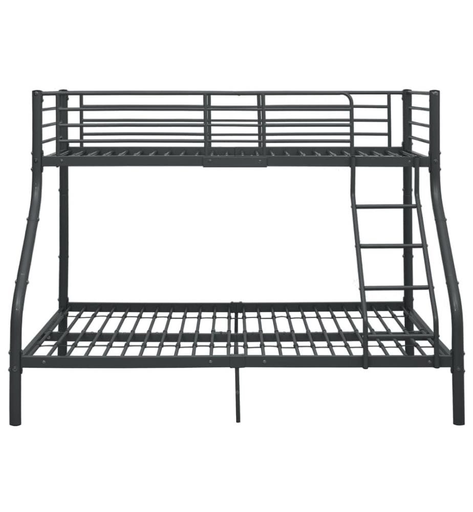 Cadre de lit superposé sans matelas noir 140x200 cm/90x200 cm