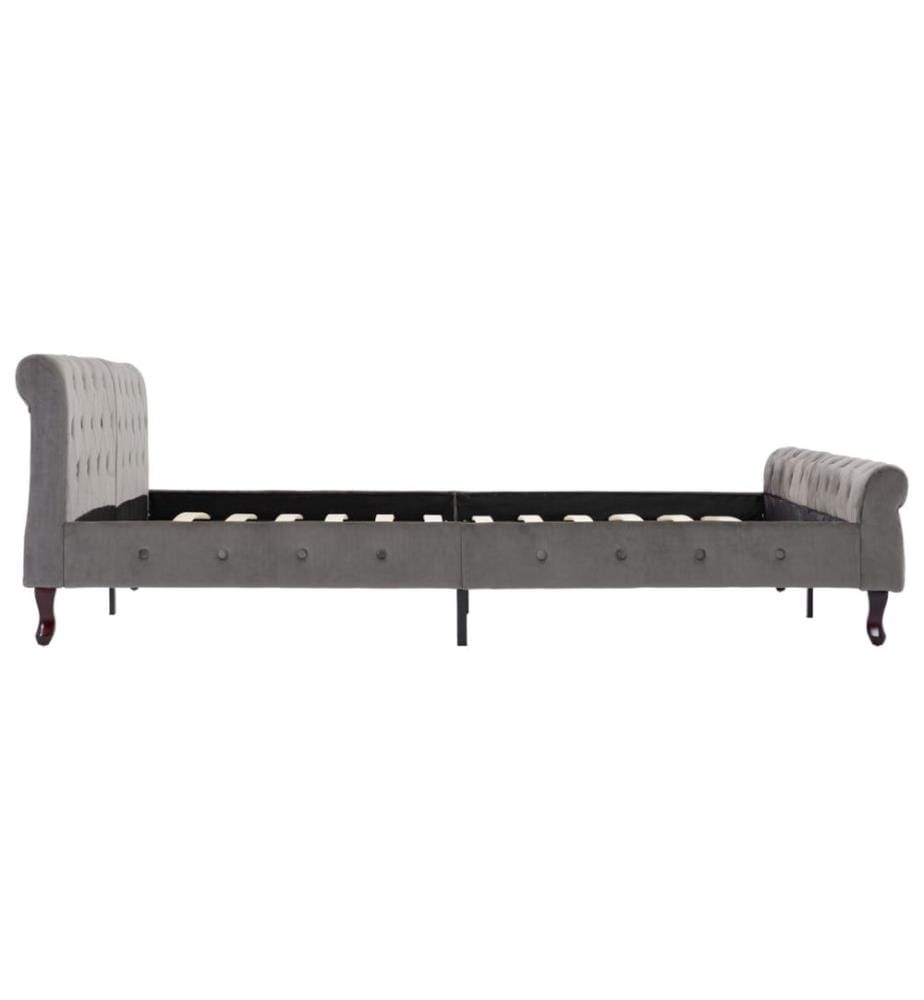 Bettgestell Grau Samt 180 x 200 cm