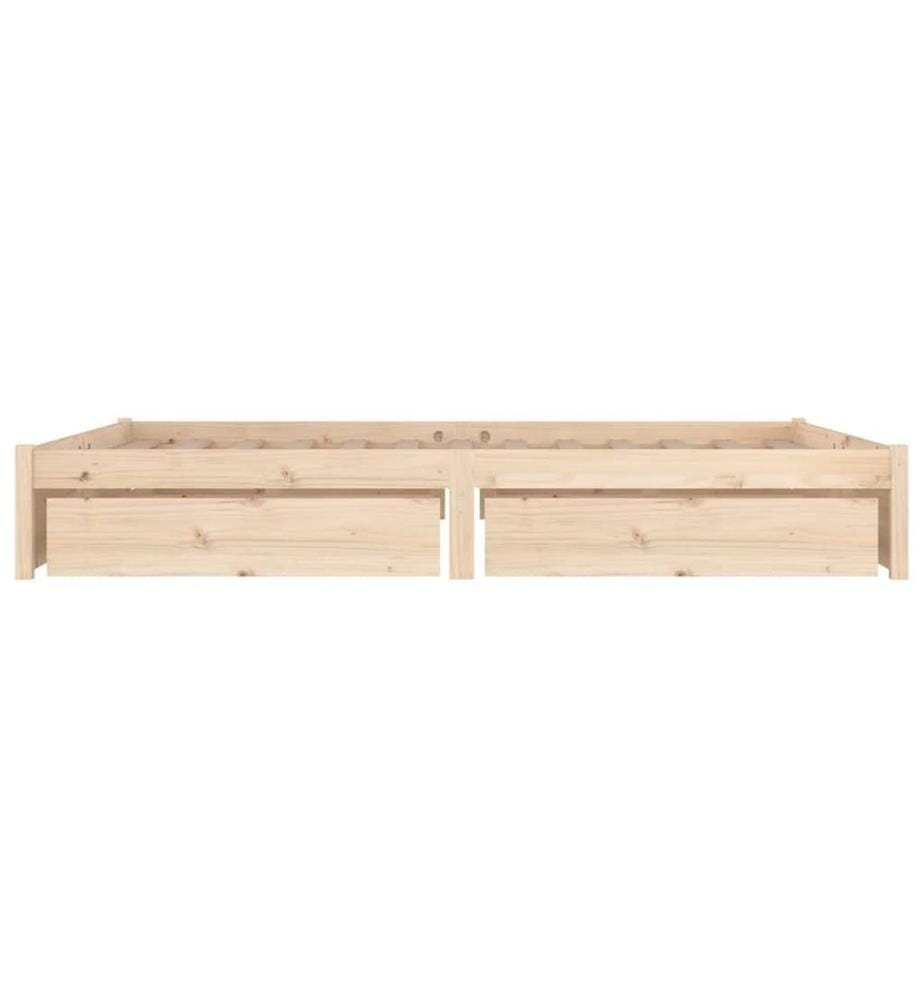 Cadre de lit sans matelas avec tiroirs