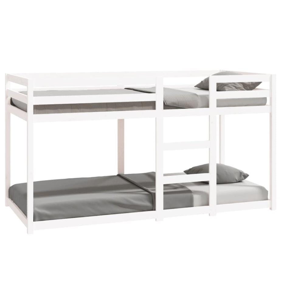 Lit superposé sans matelas blanc 90x200 cm bois de pin massif