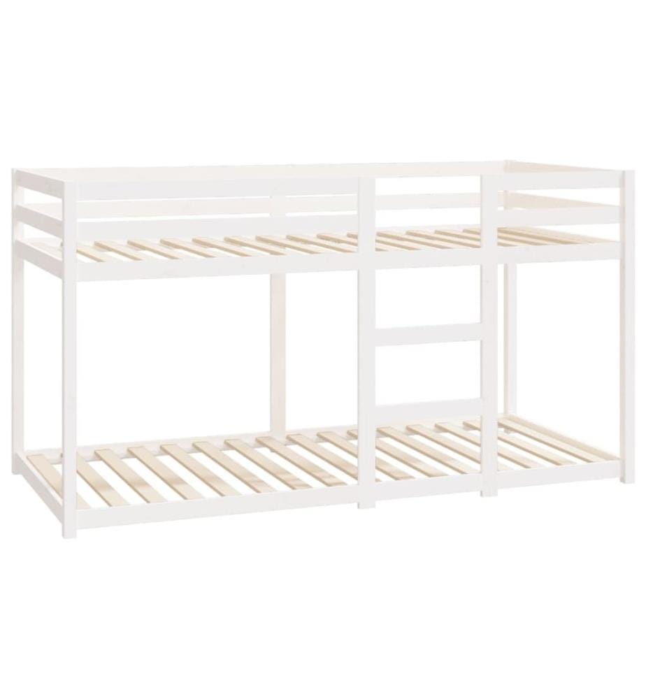Lit superposé sans matelas blanc 90x200 cm bois de pin massif