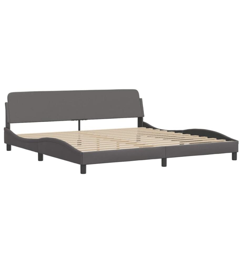 Bett mit Matratze "Dover" Grau 200x200 cm Kunstleder
