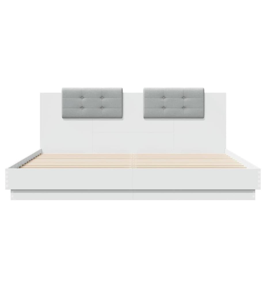 Cadre de lit sans matelas blanc 160x200 cm