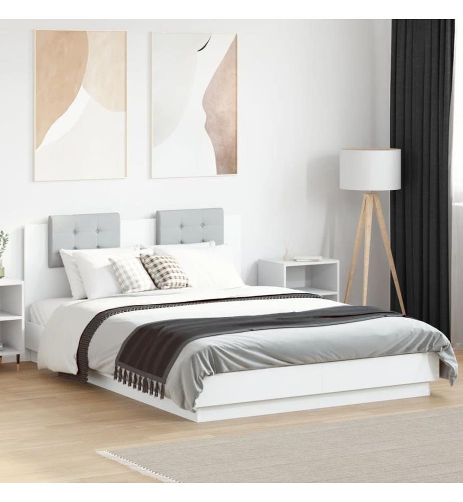 Cadre de lit sans matelas blanc 140x200 cm